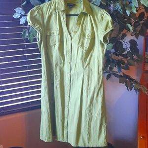 Button Down Shirt Dress-St Patty's Free Ship